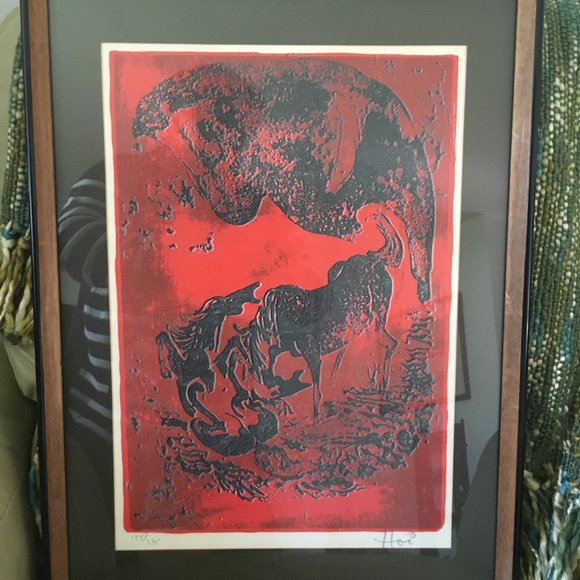 ORIGINAL SERIGRAPH MCM HOI LEBADANG OF HORSES NUMBERED AND SIGNED AB - Picture 3 of 8